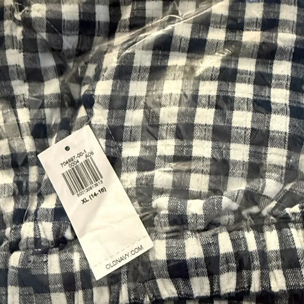 Old Navy Gingham Printed Double-Weave Scallop-Trim Shorts